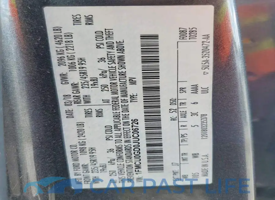 1FMCU0GD0JUC06726# 14