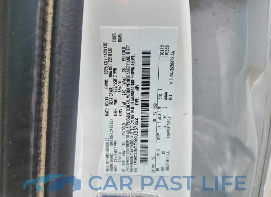 1FMCU0GD0KUB57822# 14