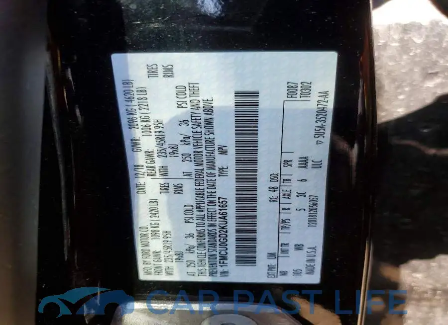 1FMCU0GD2KUA61657# 14