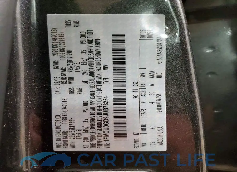 1FMCU0GD9JUB76254# 14