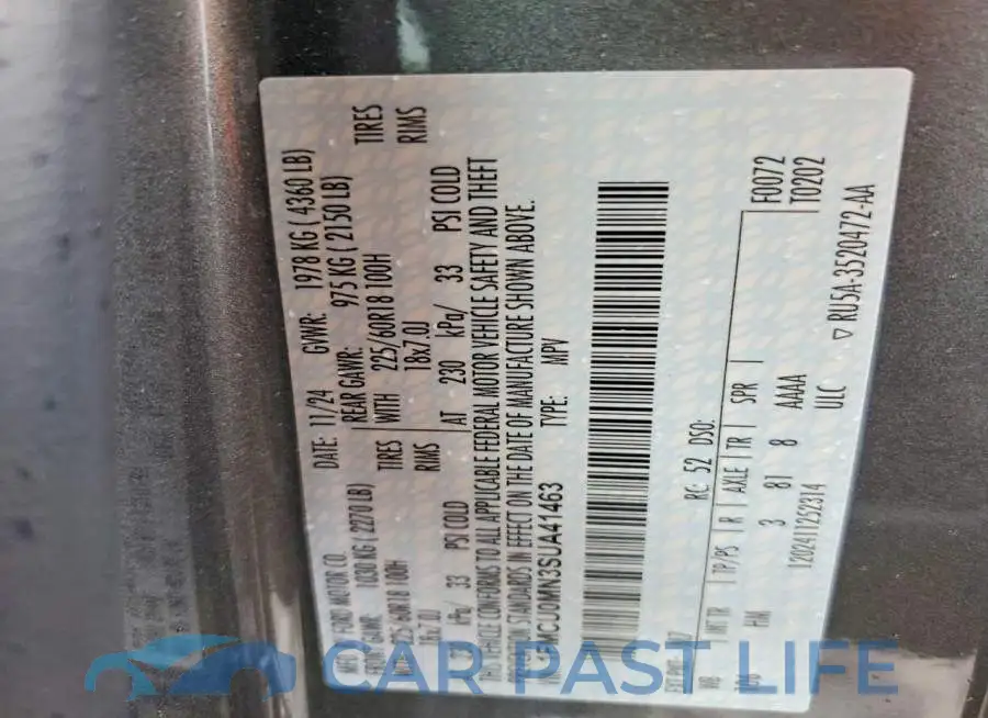 1FMCU0MN3SUA41463# 12