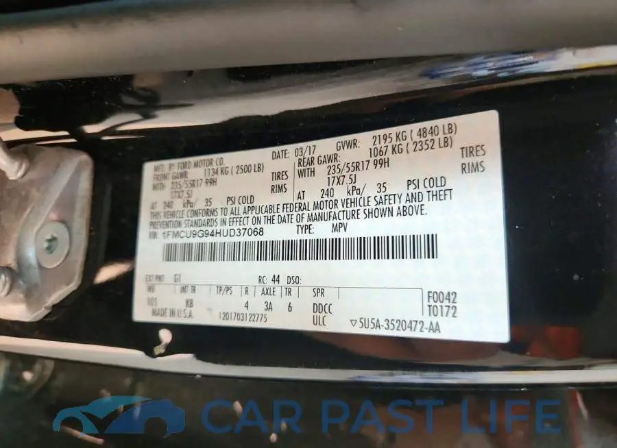 1FMCU9G94HUD37068# 13