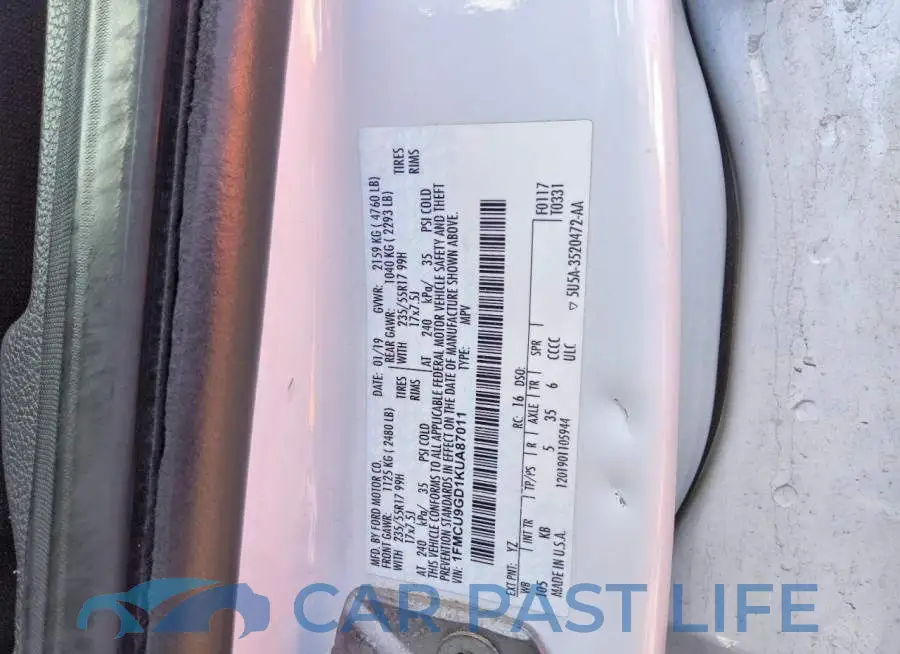 1FMCU9GD1KUA87011# 14