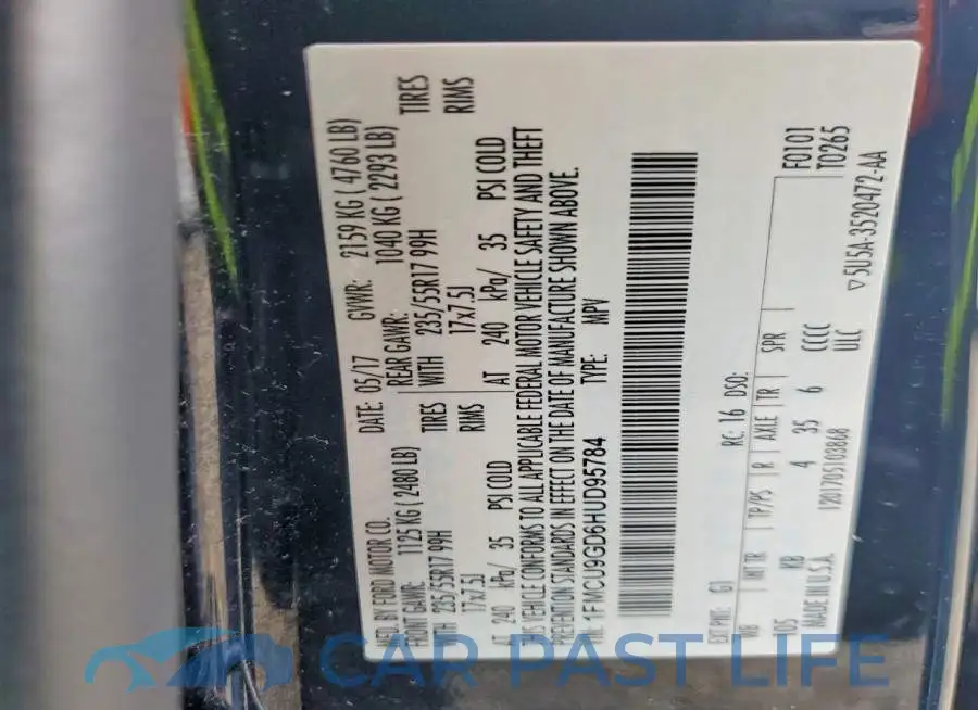 1FMCU9GD6HUD95784# 13