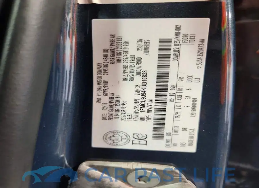 1FMCU9J94KUB16828# 12