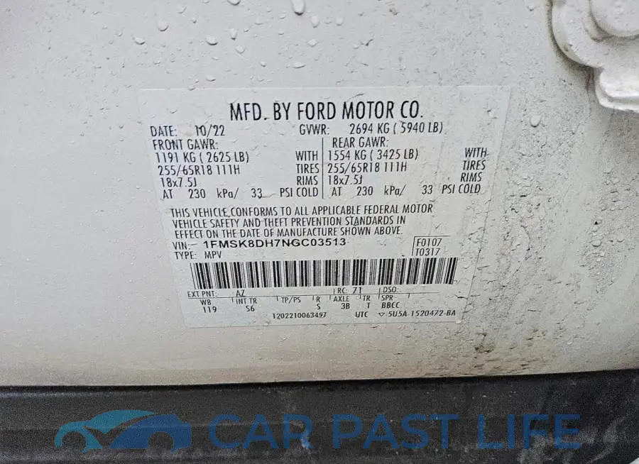1FMSK8DH7NGC03513# 13