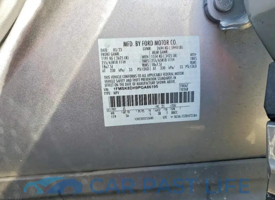 1FMSK8DH9PGA86195# 13