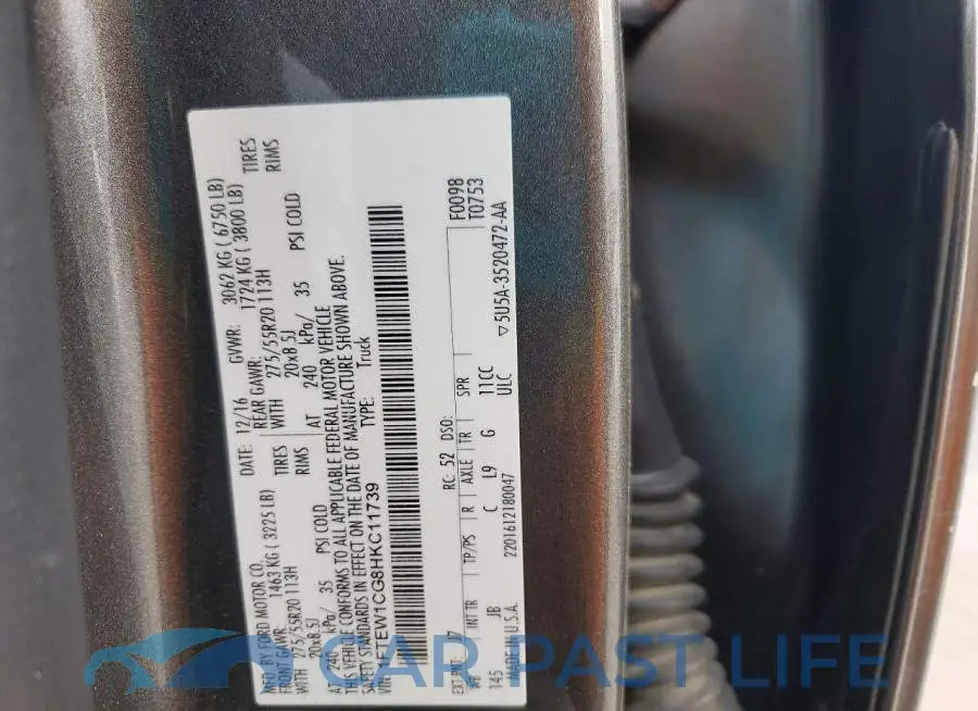 1FTEW1CG8HKC11739# 13