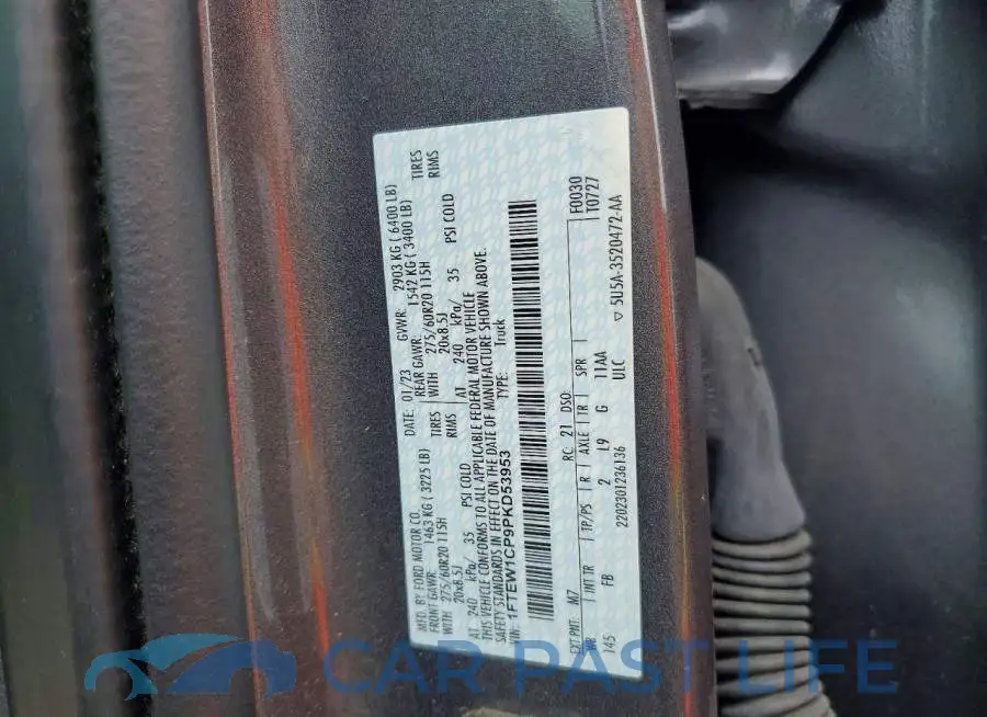 1FTEW1CP9PKD53953# 13