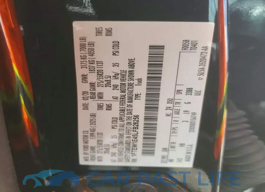 1FTEW1E45LFB28256# 12