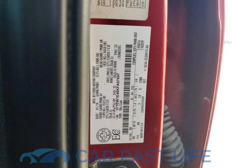 1FTEW1E49KFA97897# 12