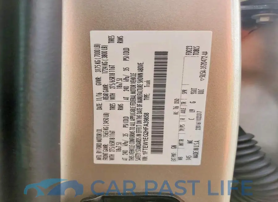 1FTEW1EG2HFA39858# 12