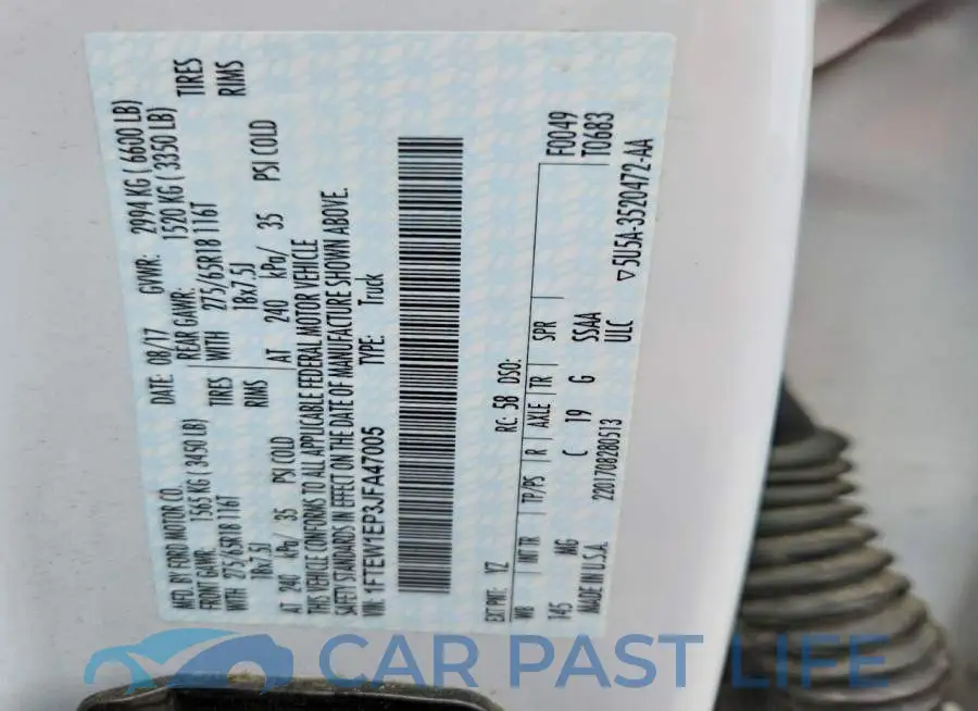 1FTEW1EP3JFA47005# 12