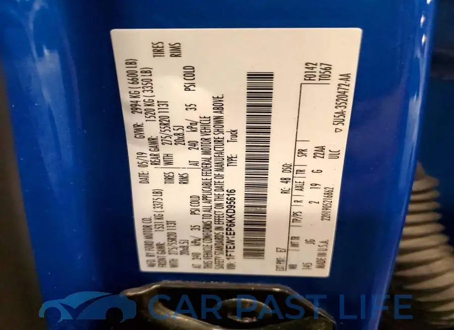 1FTEW1EP6KKD95616# 12