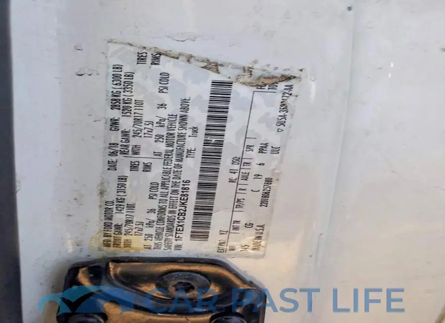 1FTEX1CB2JKE81816# 12