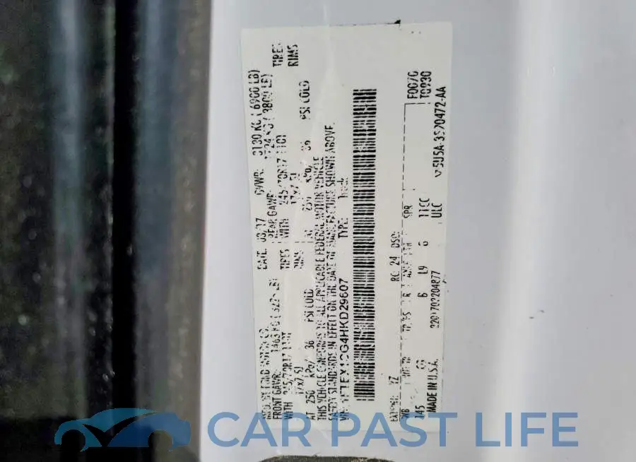 1FTEX1CG4HKD29607# 12