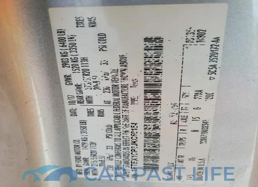 1FTEX1CP6JKC50154# 12
