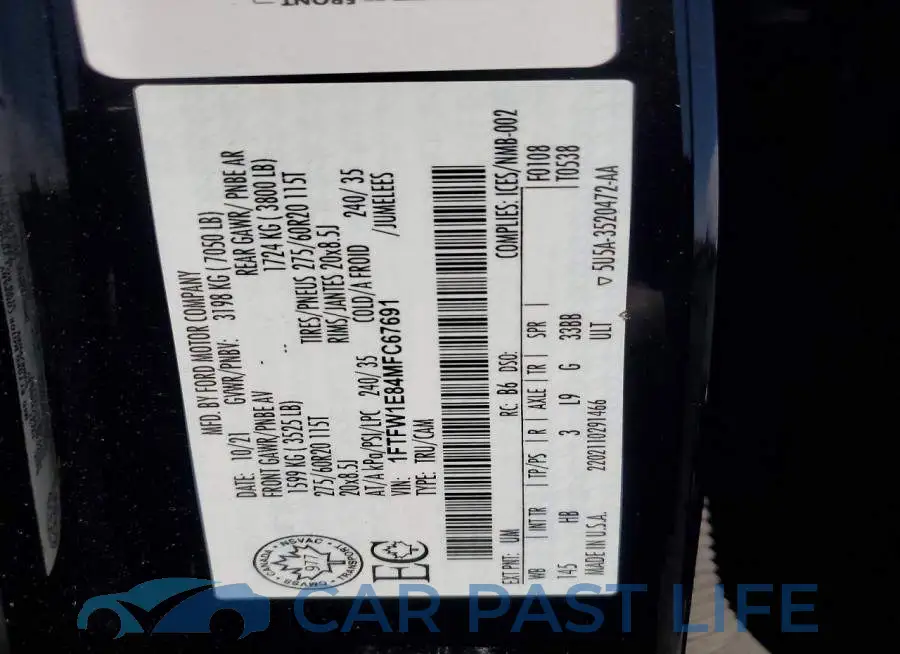 1FTFW1E84MFC67691# 12