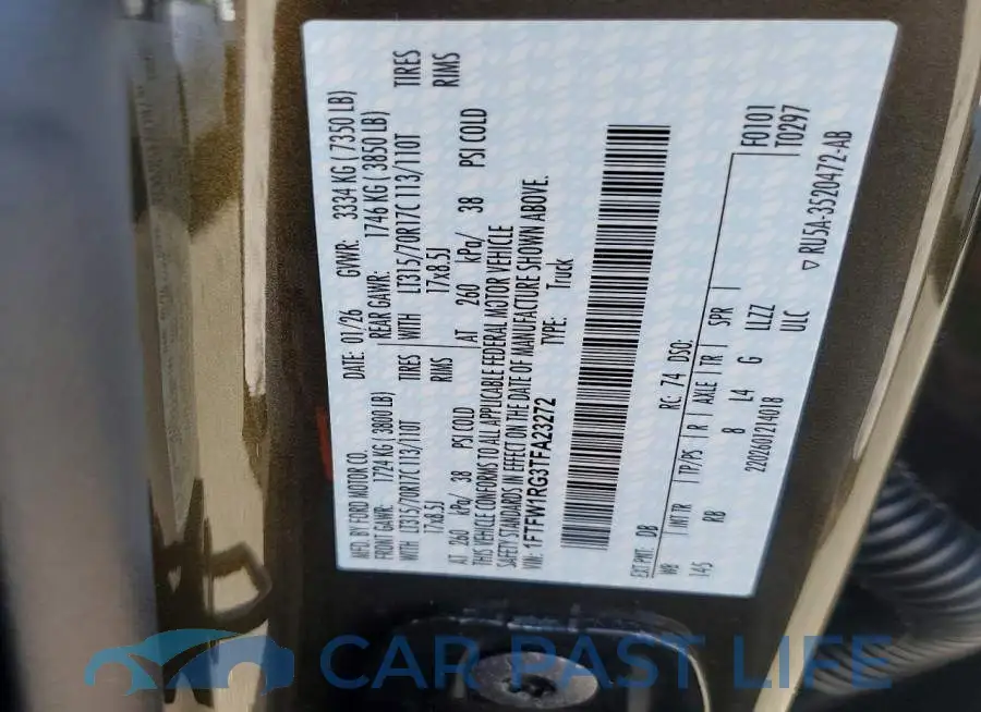 1FTFW1RG3TFA23272# 12