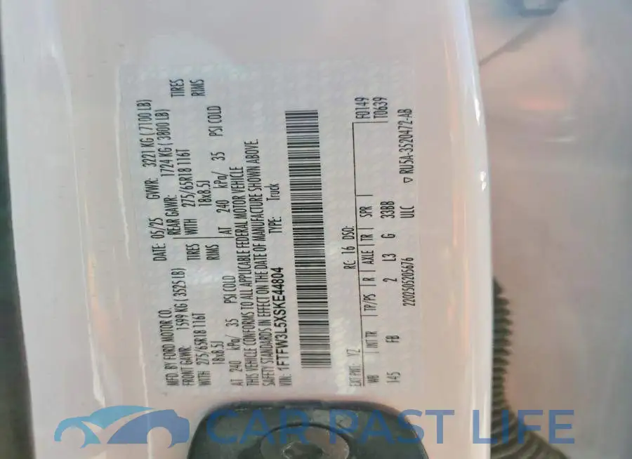 1FTFW3L5XSKE44804# 12