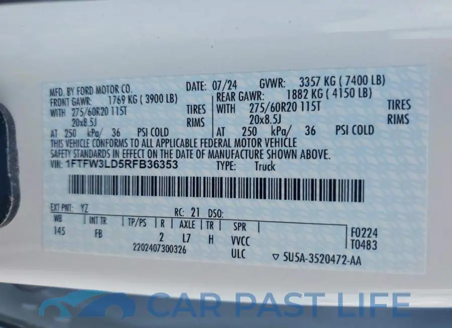 1FTFW3LD5RFB36353# 12