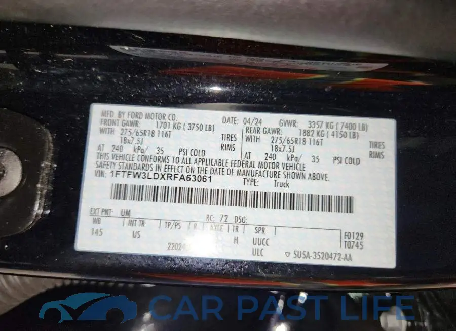 1FTFW3LDXRFA63061# 13