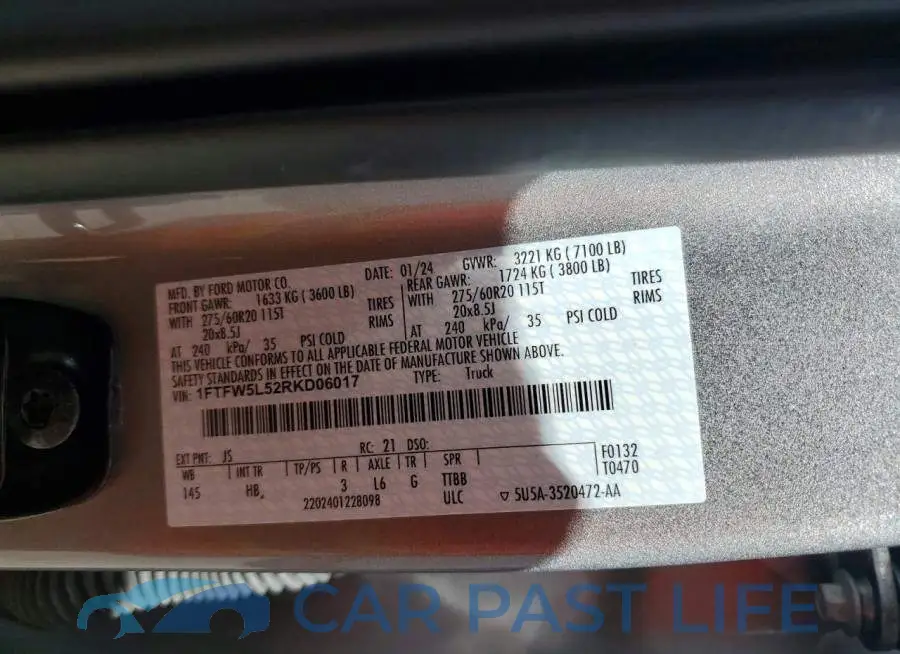 1FTFW5L52RKD06017# 13
