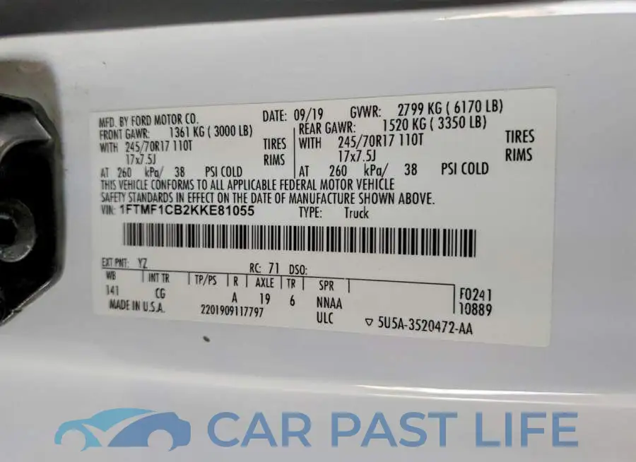 1FTMF1CB2KKE81055# 12