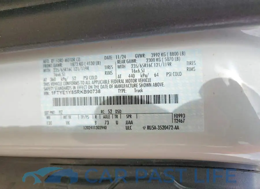 1FTYE1Y85RKB90738# 13