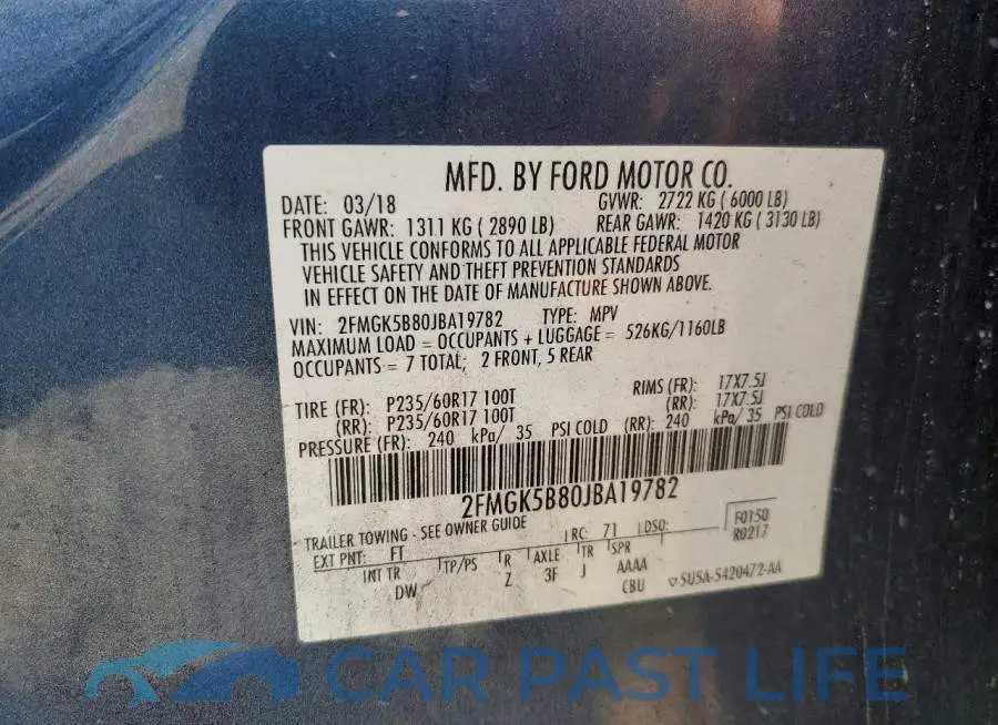 2FMGK5B80JBA19782# 12
