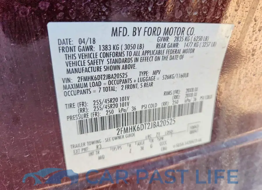 2FMHK6DT2JBA20525# 13