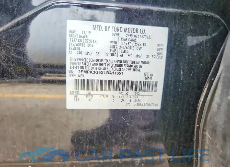 2FMPK3G9XLBA11651# 12
