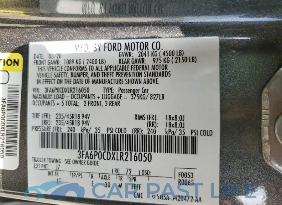 3FA6P0CDXLR216050# 12