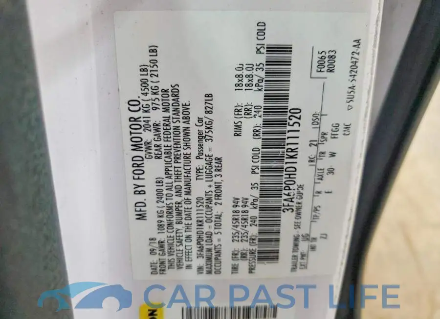 3FA6P0HD1KR111520# 12