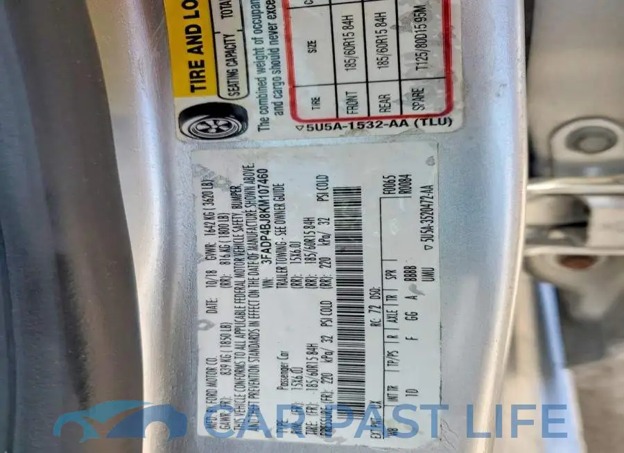 3FADP4BJ8KM107460# 12