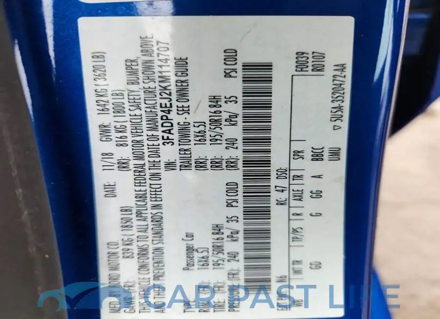 3FADP4EJ2KM114707# 14