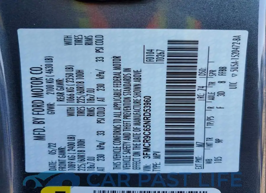 3FMCR9C65NRD53960# 14