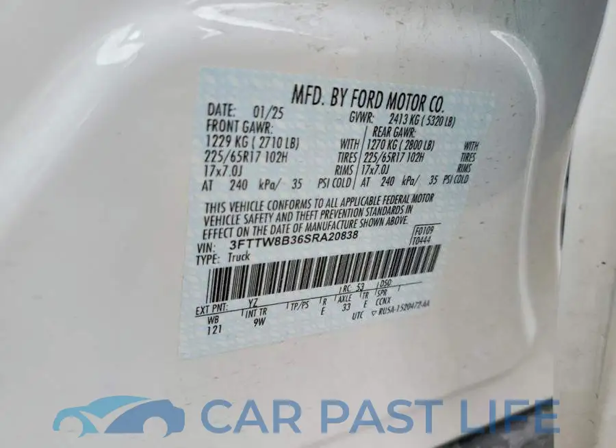 3FTTW8B36SRA20838# 12