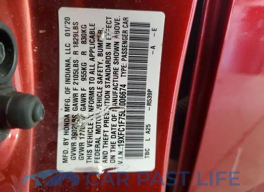 19XFC1F75LE006674# 12