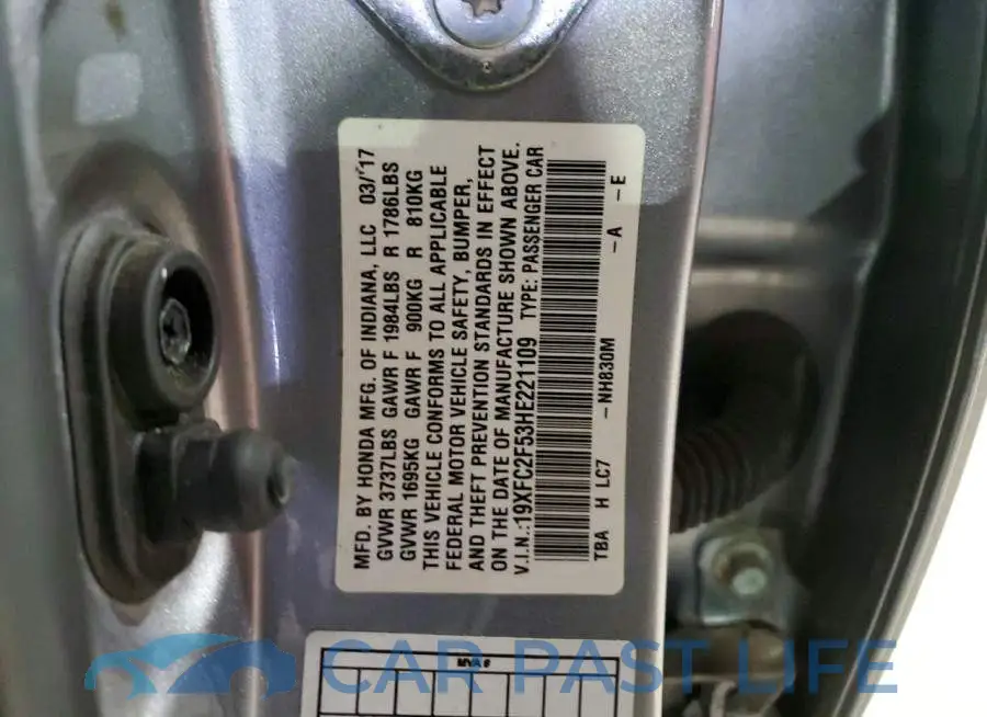 19XFC2F53HE221109# 12