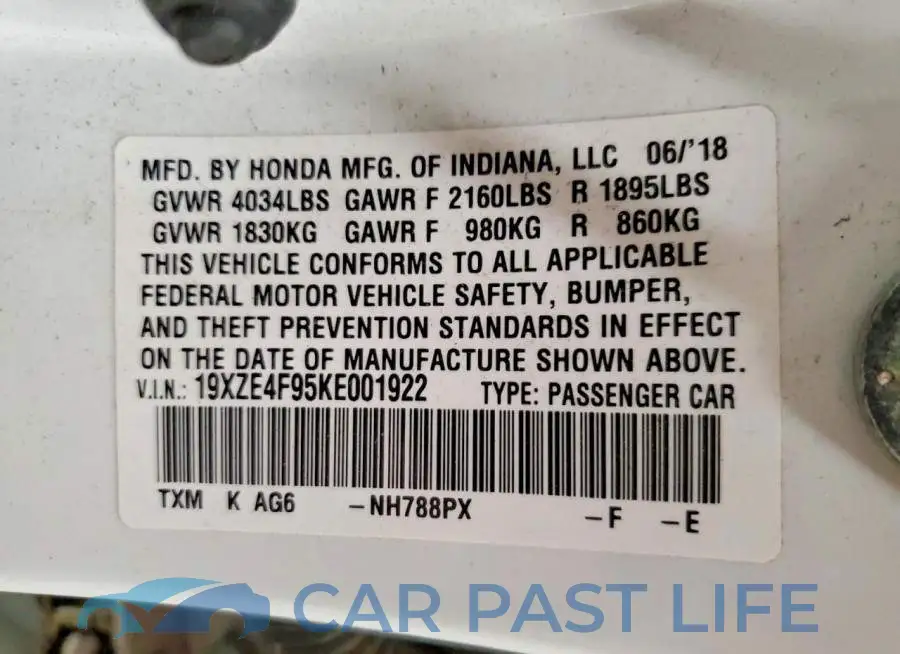 19XZE4F95KE001922# 12