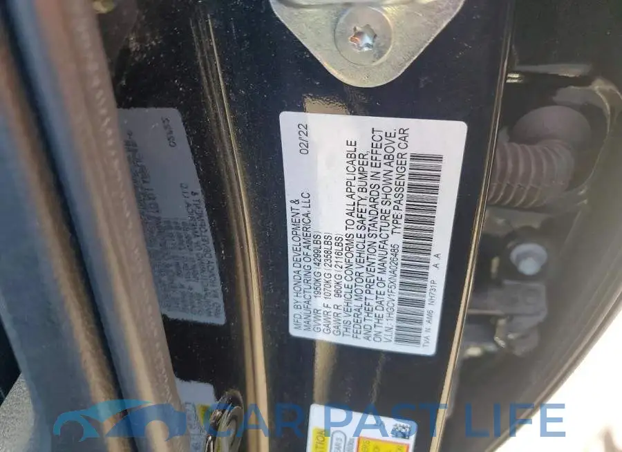 1HGCV1F5XNA026485# 12