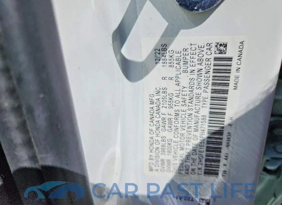 2HGFE1E55PH471588# 12