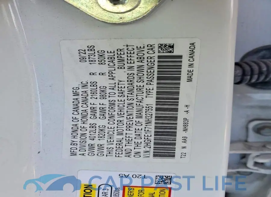 2HGFE1F71NH327551# 13