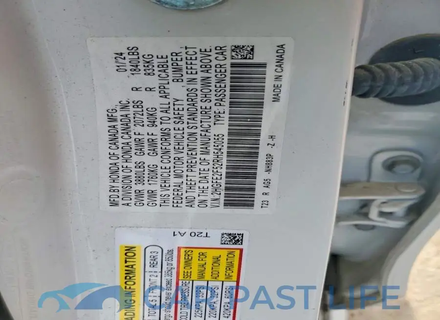 2HGFE2F52RH545055# 12