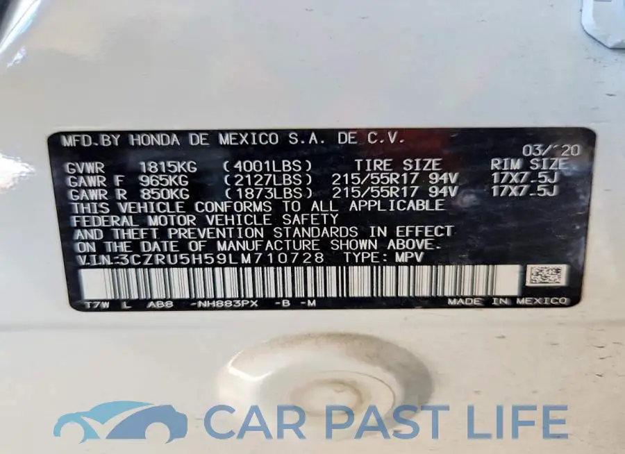 3CZRU5H59LM710728# 13