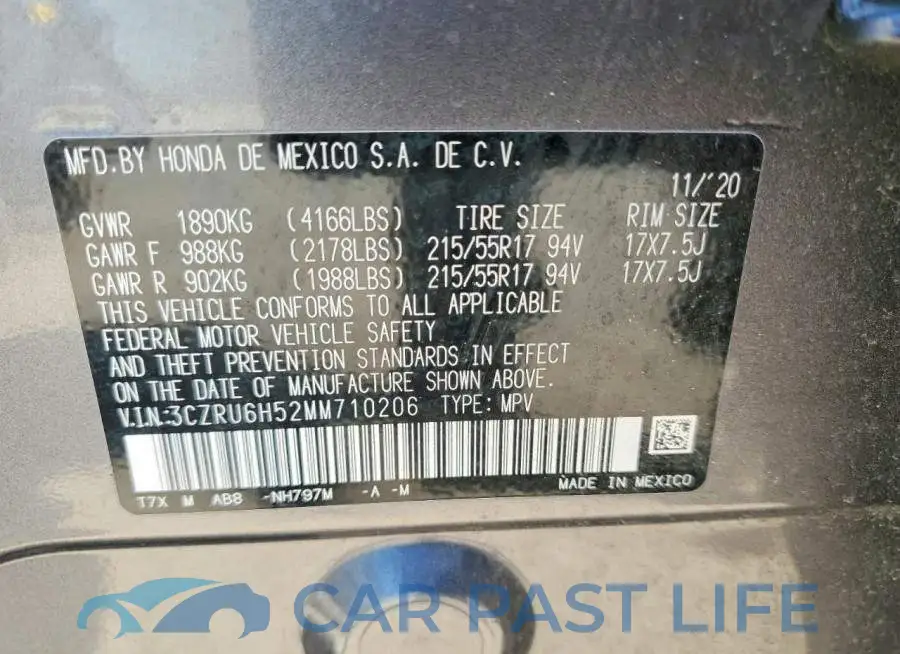 3CZRU6H52MM710206# 12