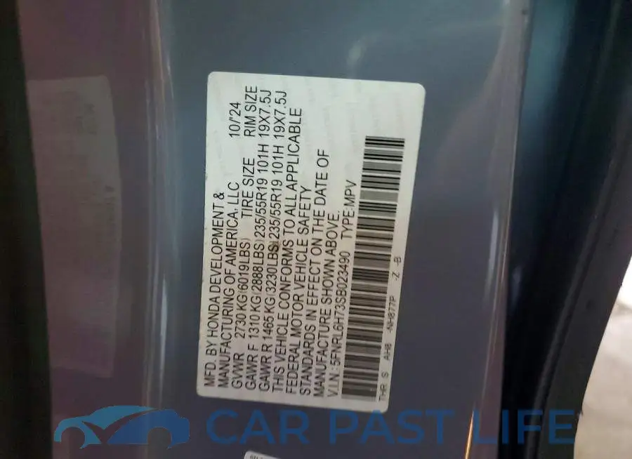 5FNRL6H73SB023490# 13