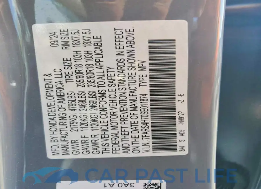 7FARS4H70SE011874# 13