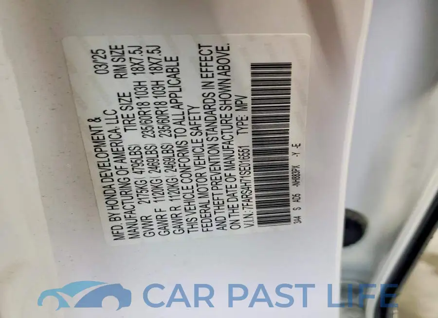 7FARS4H71SE016551# 13